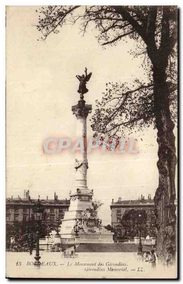 Bordeaux CPA Le monument des Girondins