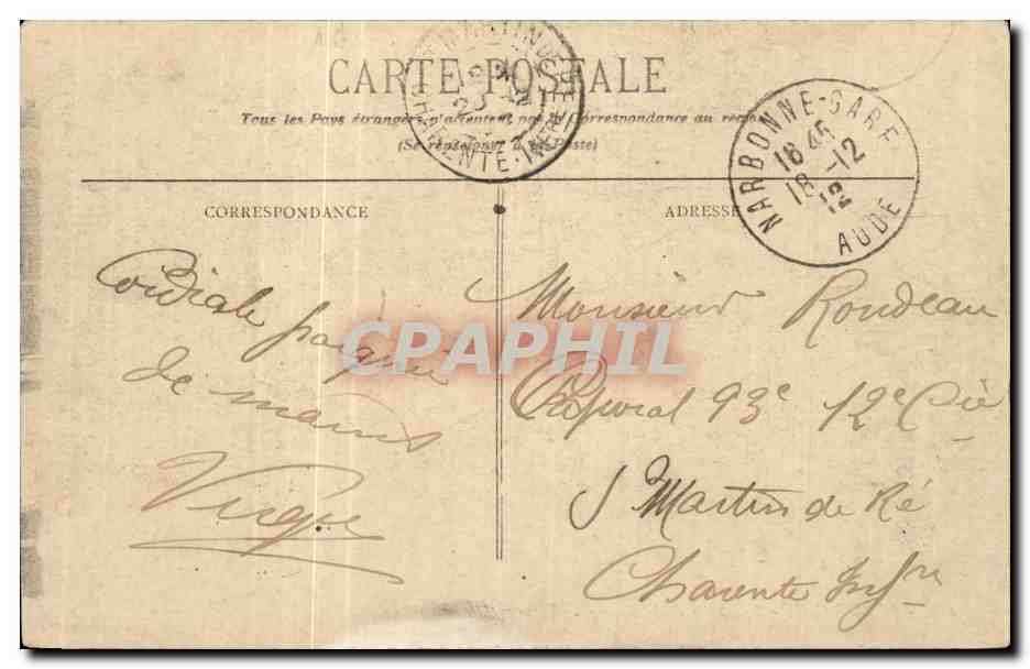 Bordeaux — Vue prise de la Bourse — BR-2415 — éditeur Mangar-A — Verso