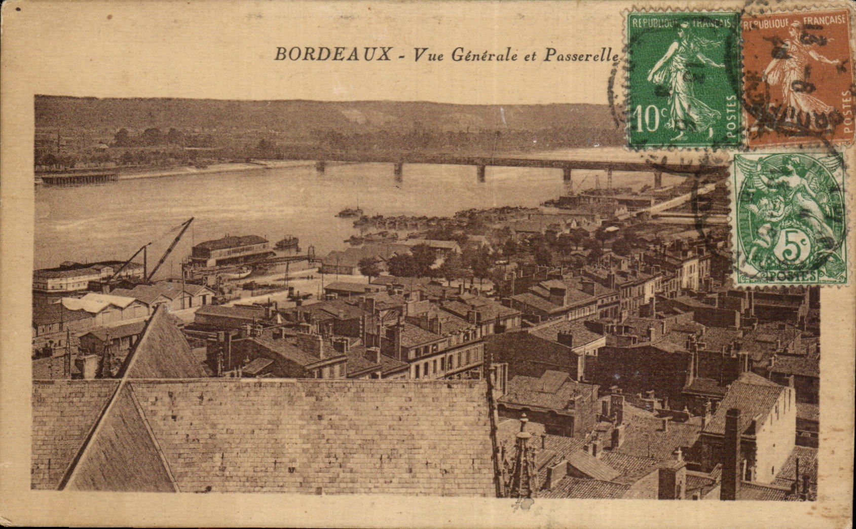 Bordeaux CPA Vue generale et passerelle