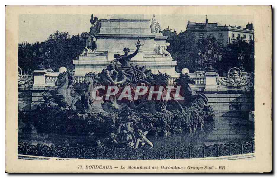 Bordeaux CPA Le monument des Girondins Groupe sud (chevaux)