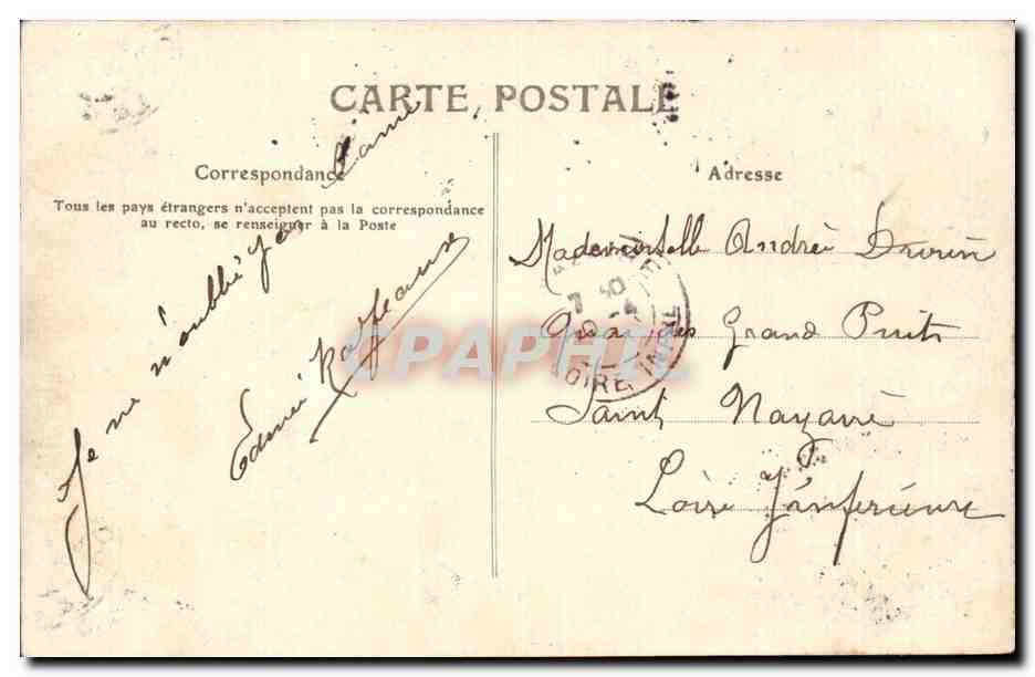 Bordeaux CPA Le grand theatre — Verso