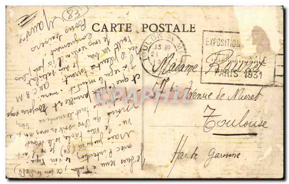Toulon CPA Ravitaillement de l'escadre Le carre du port — Verso