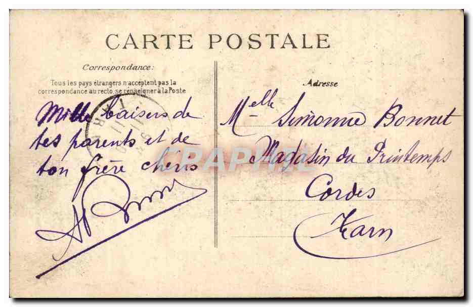 Toulon CPA Catastrophe du liberte le 25 septembre 1911 Navire a fait 400 victimes (bateau) — Verso