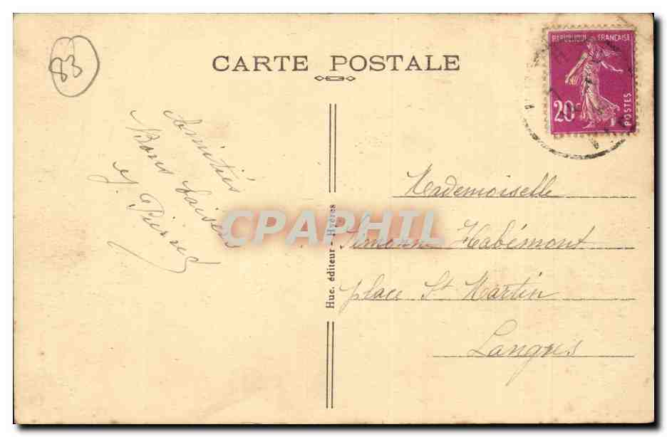 Environs d'Hyeres CPA Carqueiranne Echappee de la baie du Pradon — Rückseite