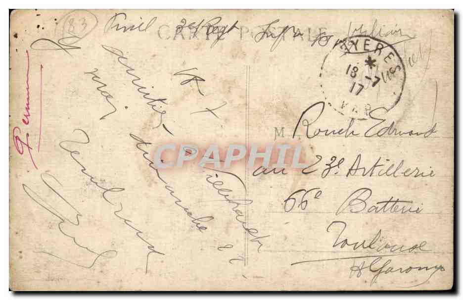 Hyères - Caserne Vassoigne, dépôt des Troupes Coloniales — Éditeur : Provençale, n° 30 — Verso