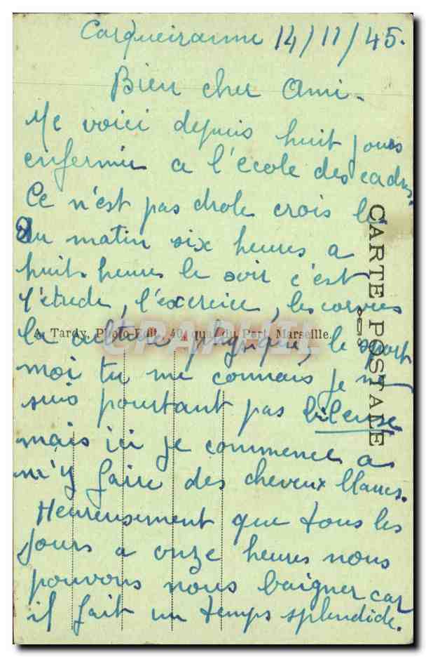 Carqueiranne cPA Bateau de peche dans le port — Rückseite