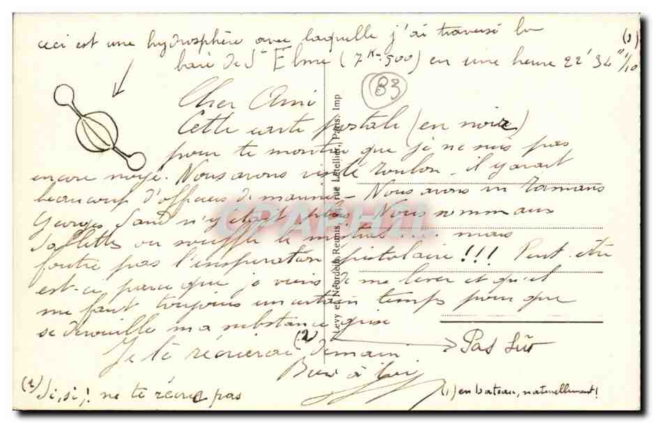 Toulon — Vue générale prise de la Tour du Mourillon — Graphti, n° 161 — Verso