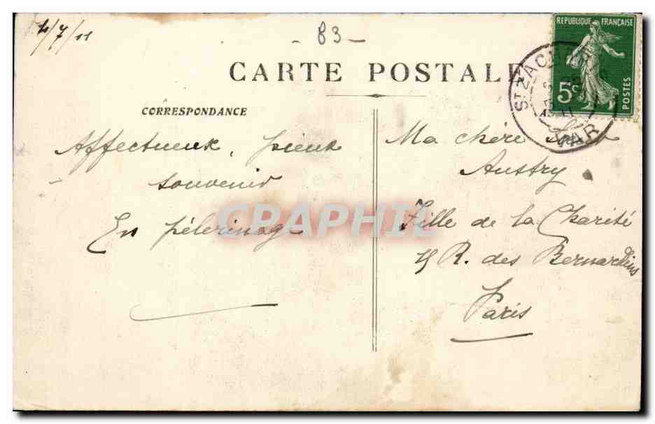 La Sainte Baume CPA Vue generale — Rückseite