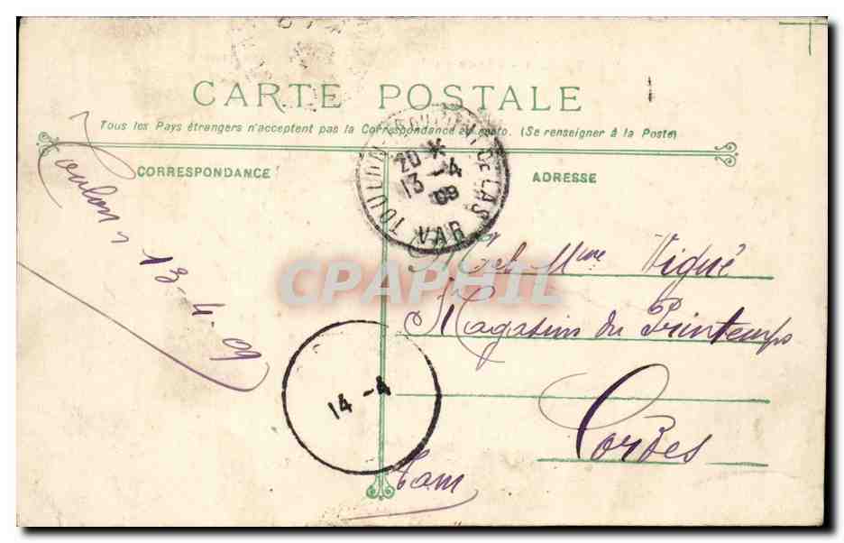 Toulon CPA Place de la liberte Le grand hotel — Rückseite