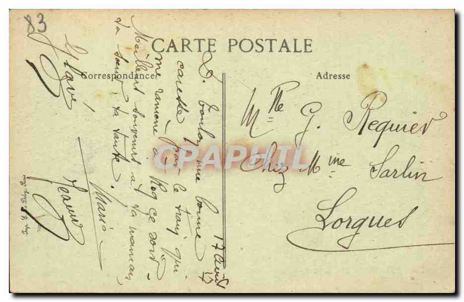 Toulon — Le Mourillon — Caserne d'Artillerie Coloniale — G.P.D. n°153 — Reverso