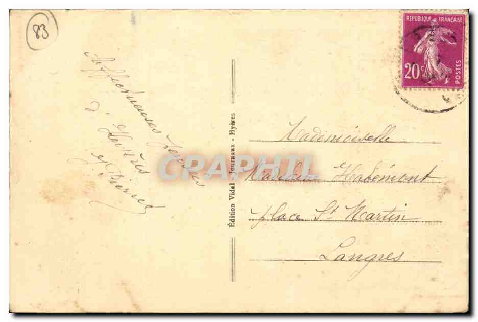 Hyères-les-Palmiers — Avenue Godillot — Edizione Vidal, Hyères — Verso