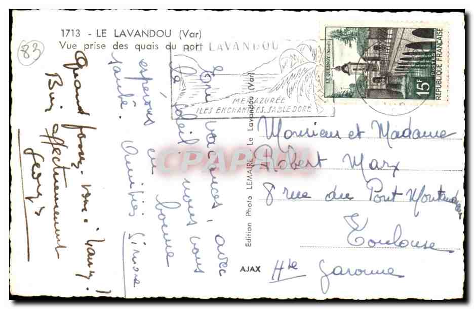 Le Lavandou CPA Vue prise des quais du port — Rückseite