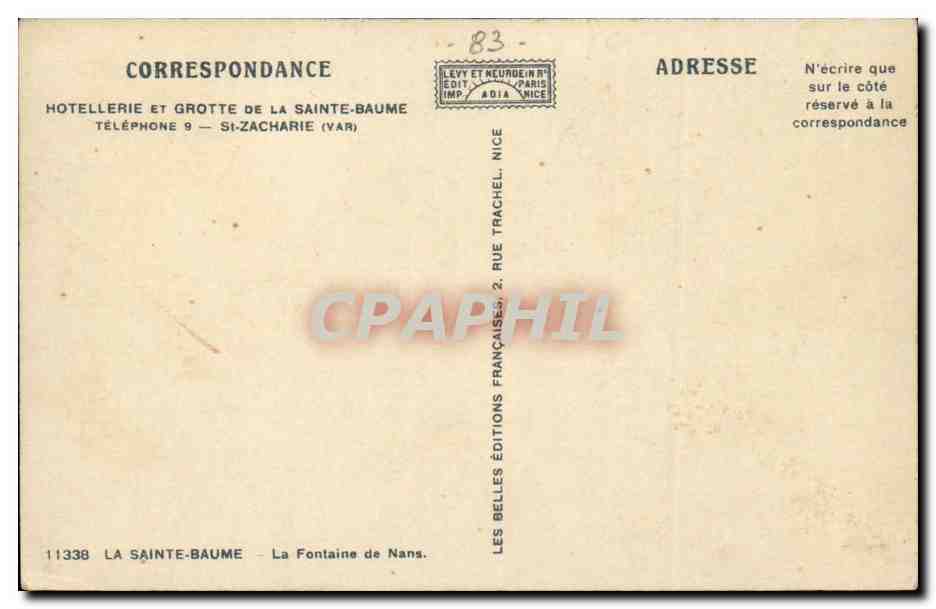La Fontaine de Nans — La Sainte-Baume — Éditions Levy et Neurdein, Nice — Reverso