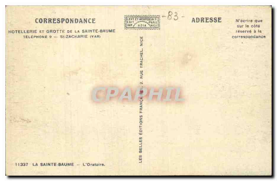 Saint-Maximin-la-Sainte-Baume - Hotellerie et Grotte - St Zacharie - CPA  — Verso