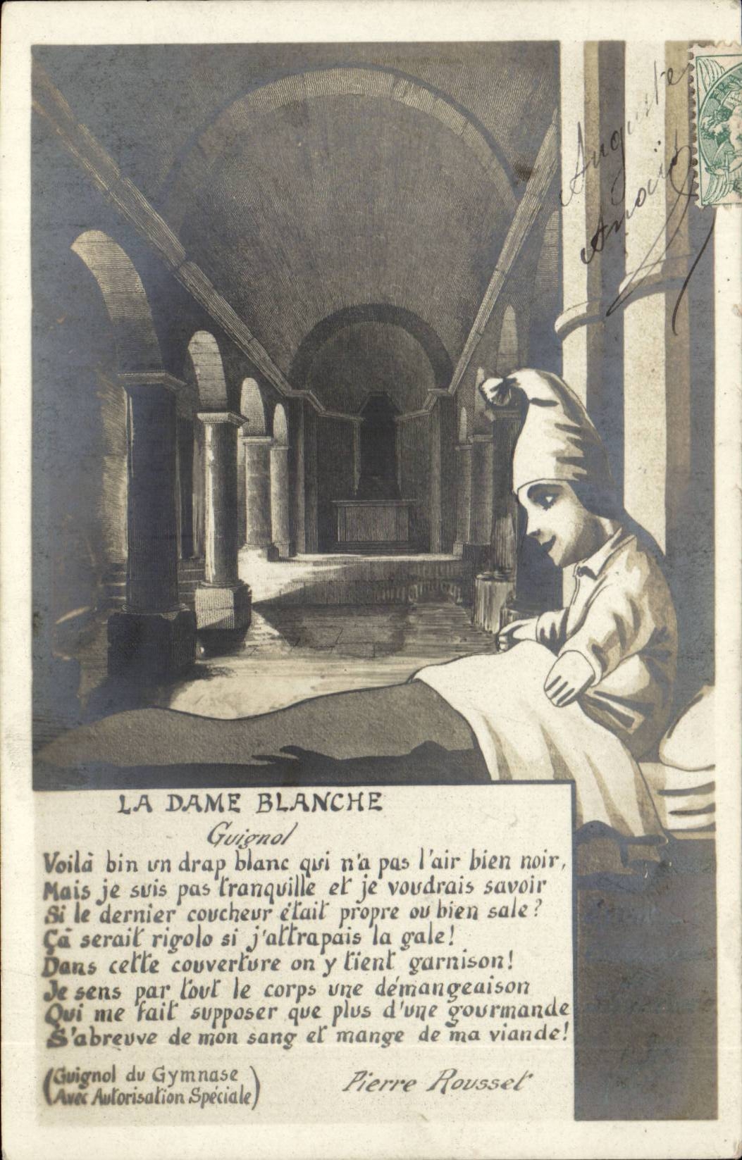 Lyon - Guignol - Dame Blanche Guignol marionnette Pierre Rousset CPA 