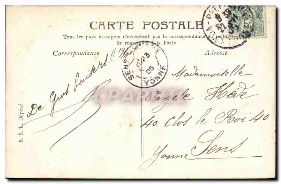 Lyon - Guignol - Dame Blanche Guignol marionnette Pierre Rousset CPA  — Rückseite