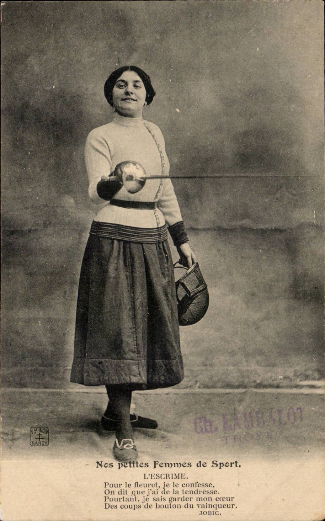 Femme d'escrime — Nos petites Femmes de Sport — Ch. Lambalot, Troyes