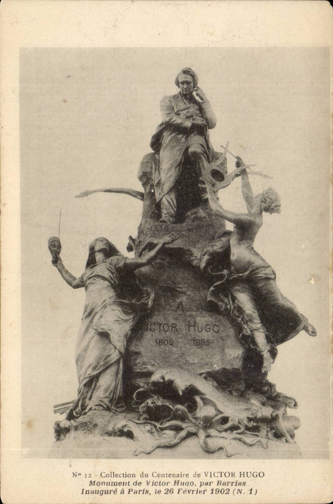 Paris - Monument de Victor Hugo - Collection de Centenaire Inaugure a Paris 1902- CPA 