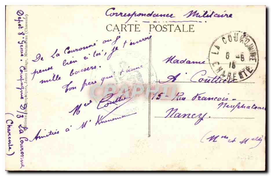 La Couronne - Vue Generale de l'Usine de Barillion CPA  — Rückseite
