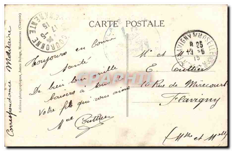 La Couronne - Vue Generale de l'Usine de Colas CPA  — Rückseite
