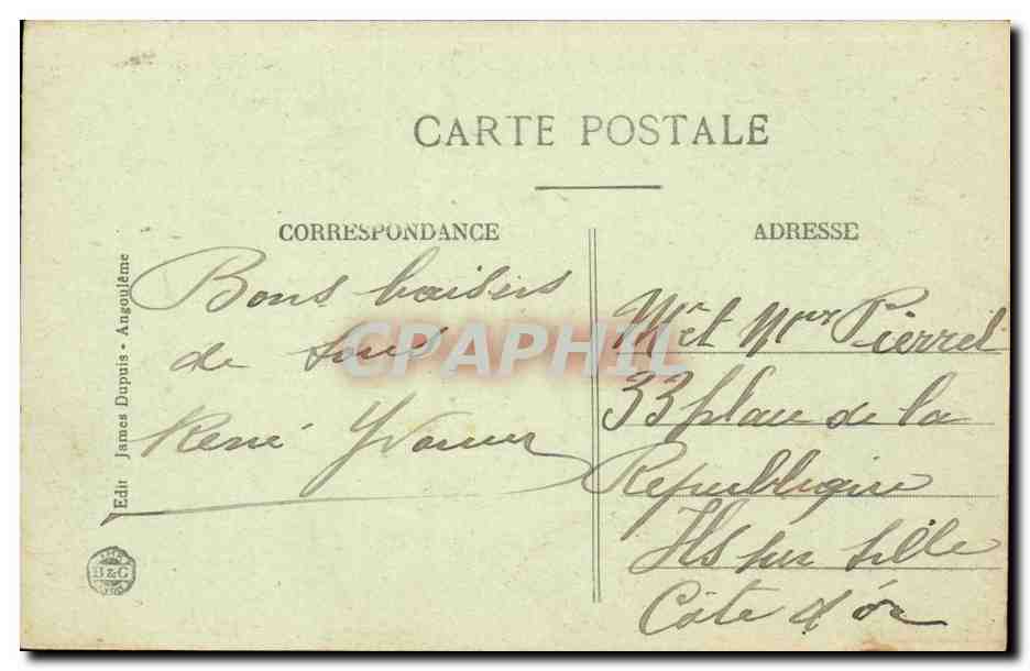 Hiersac - Mairie - Route d'Angouleme CPA  — Rückseite