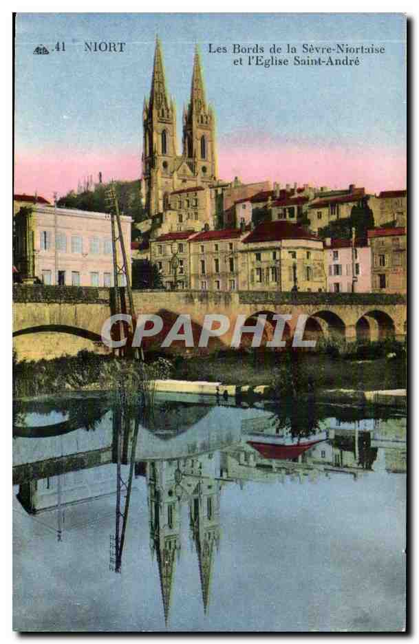 Niort — Les Bords de la Sèvre-Niortaise et l'Église Saint-André — Ch. des Arts Photographiques, Paris