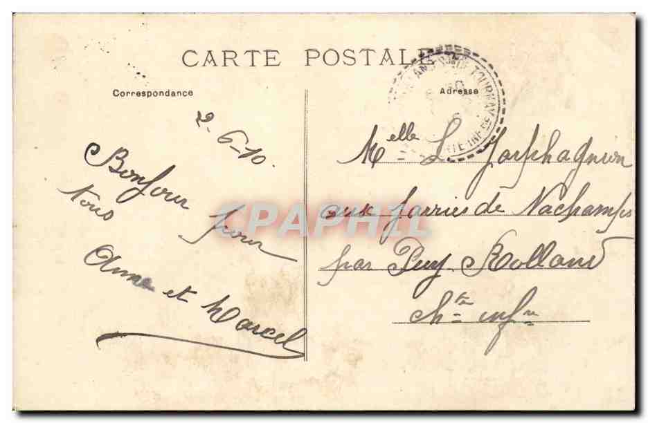 Cognac - Rue des Douves et rue de la Boule d'Or CPA  — Rückseite
