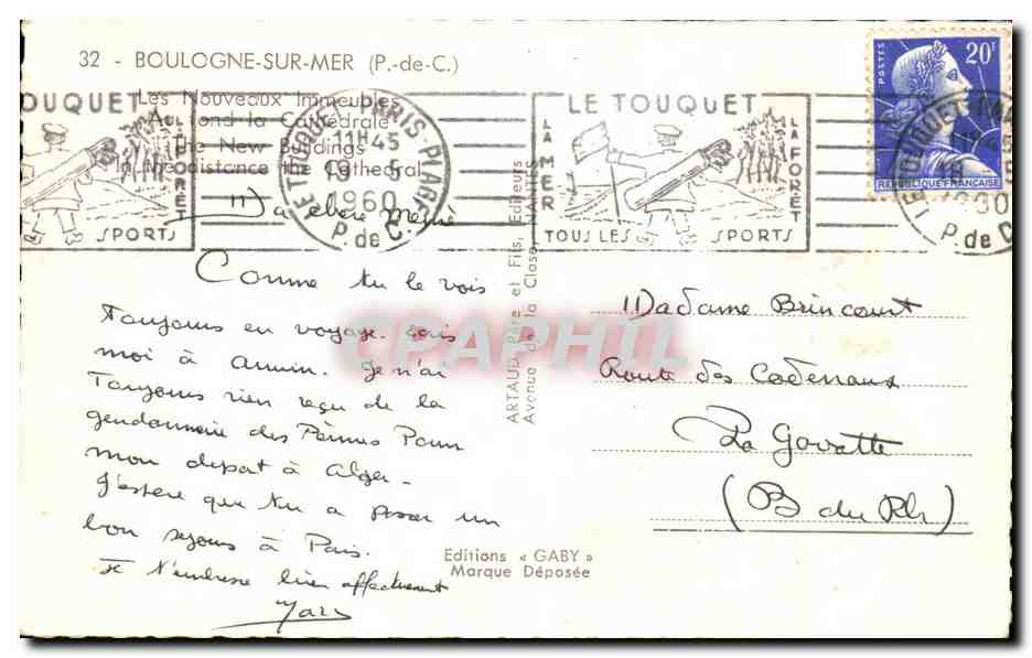 Boulogne sur Mer - Nouveaux Immeubles - CPA  — Rückseite