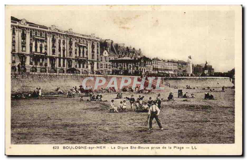 Boulogne-sur-Mer — La Digue Ste-Beuve prise de la Plage — LL, n° 423