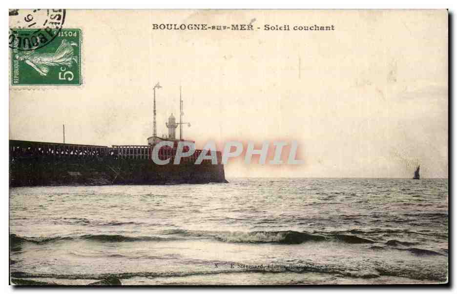 Boulogne-sur-Mer - Soleil couchant — E. Stévenard, Éditions Boulogne-sur-Mer