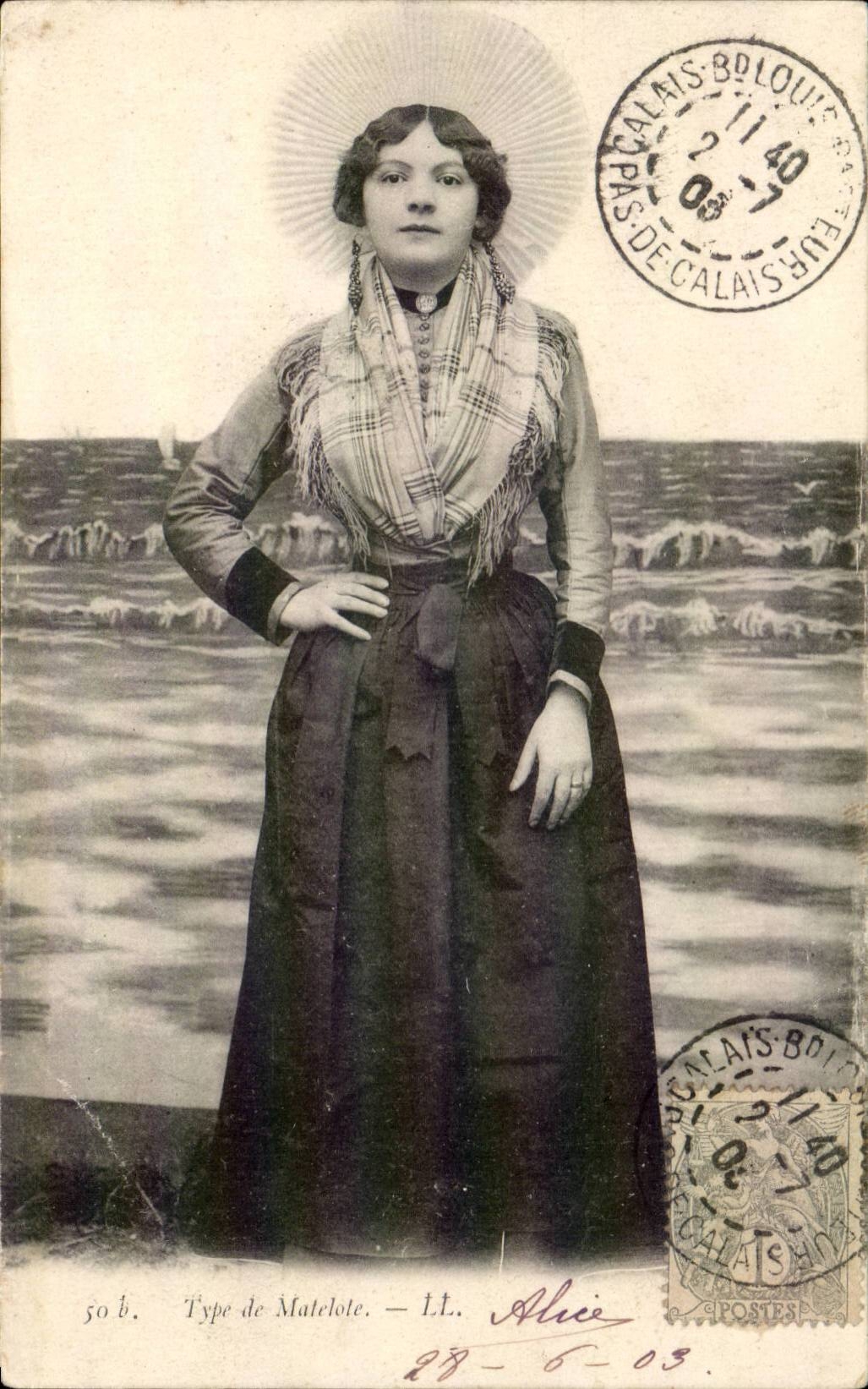 Boulogne sur Mer - Type de Matelote - Folklore - Costumes CPA 