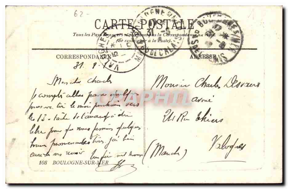 Boulogne-sur-Mer — Le Casino — Éditeur Castino — Achterkant