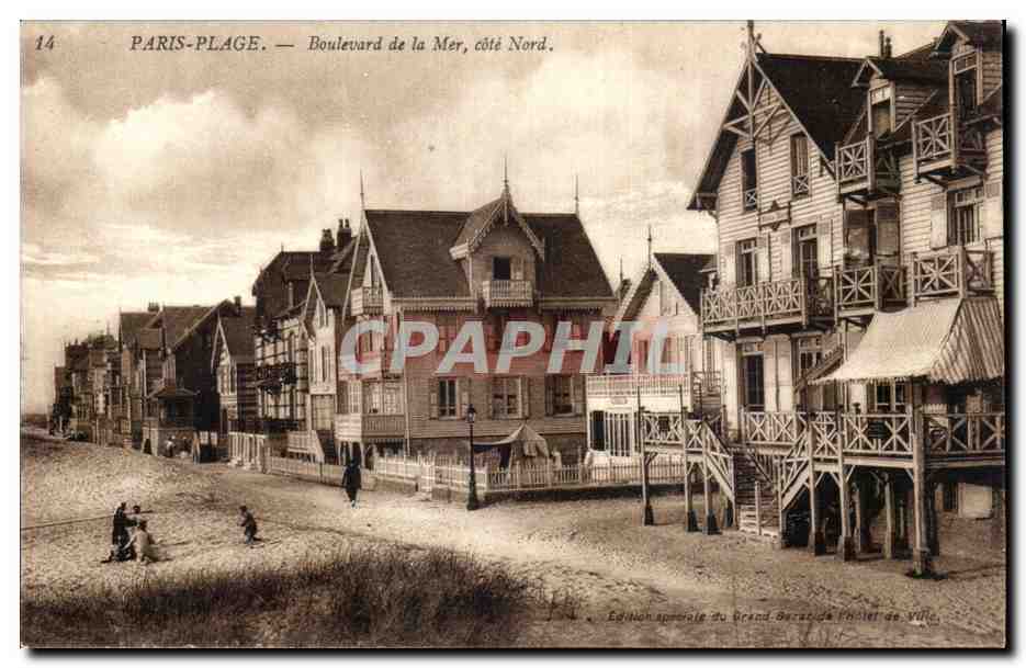 Paris-Plage — Boulevard de la Mer, Nordseite — Sonderausgabe des Grand Bazar de Plage de Ville, Nr. 14