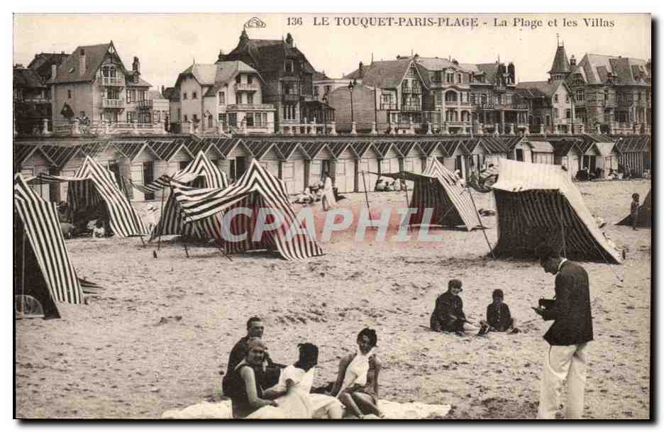 Le Touquet Paris Plage - La Plage et les Villas - CPA 