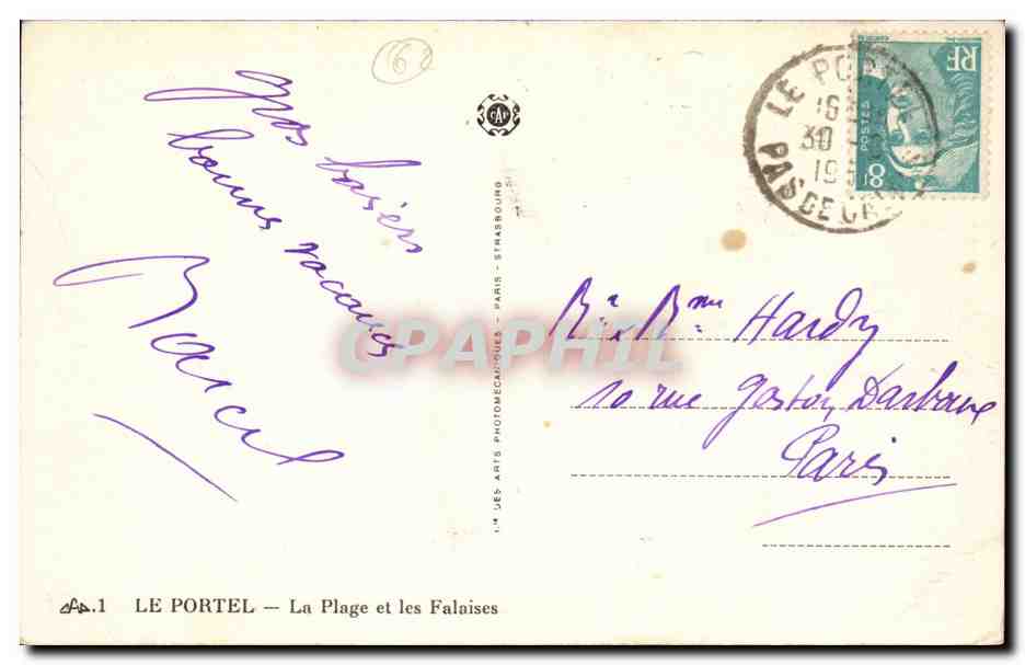 Le Portel - La Plage et les Falaises - CPA  — Rückseite