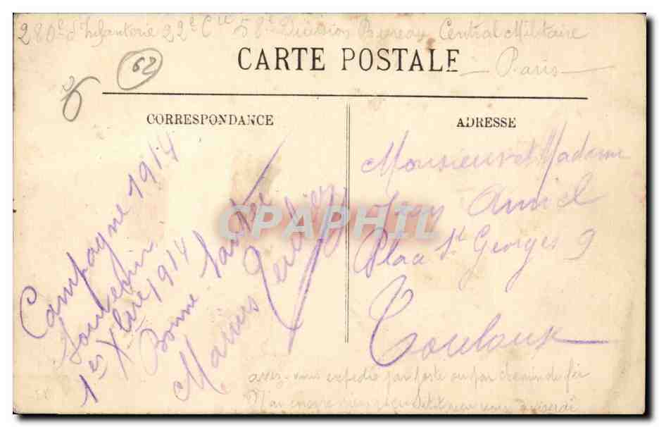 Bethune - Souvenir - Soldat - militaria - pensee - CPA (militaria) — Rückseite