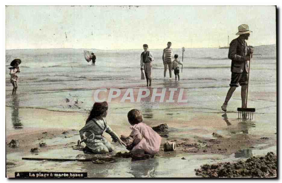 La plage à marée basse — CPAPHIL — éditeur LEPIC, n° A