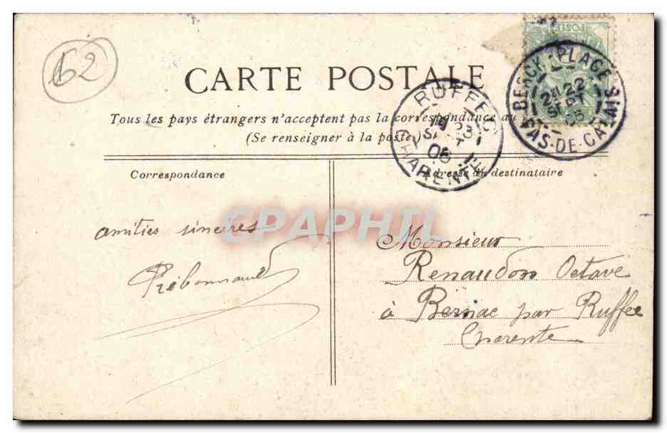 La plage à marée basse — CPAPHIL — éditeur LEPIC, n° A — Rückseite