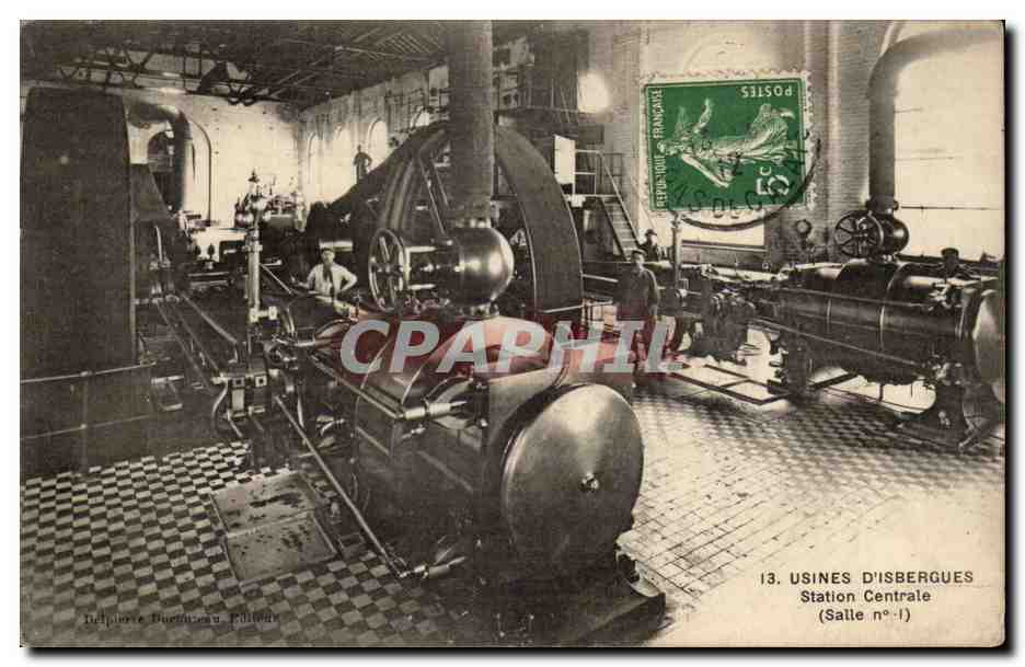 Usine d'Isbergues - Station Centrale - Salle n 1 - Factory - CPA 