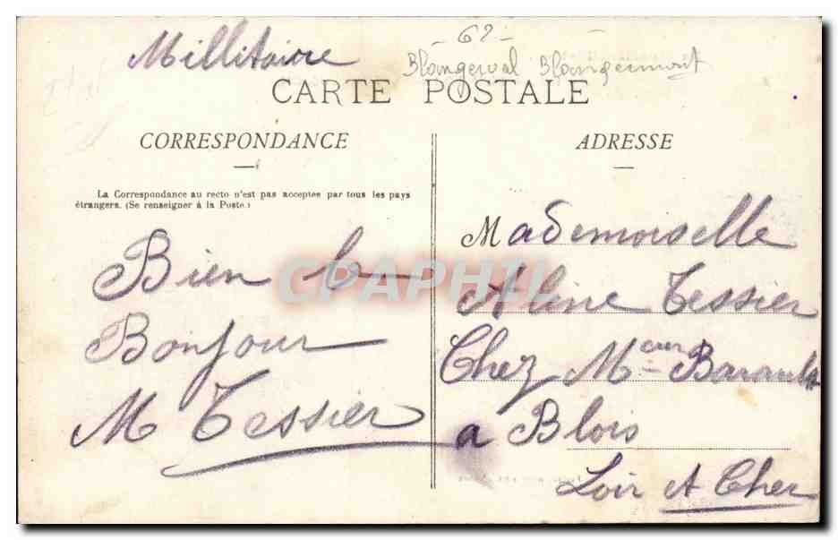Blangerval Blangermont Vieille Rue - Enfants - CPA  — Rückseite