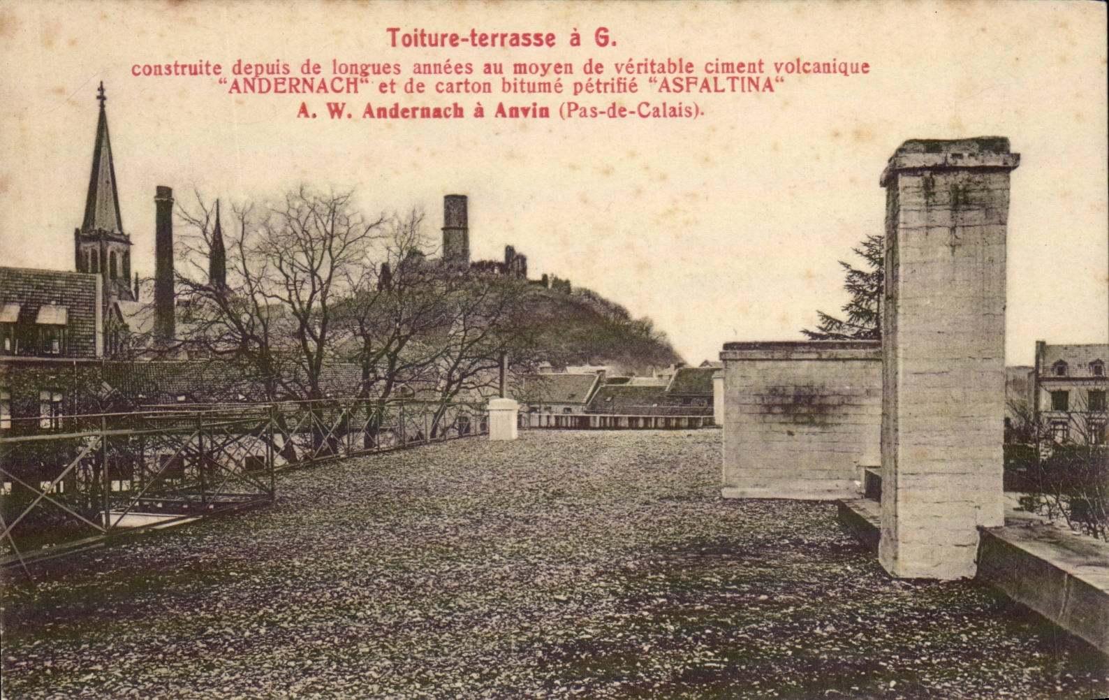 A W Andernach a Anvin - Toiture Terrasse - veritable ciment volcanique - CPA 