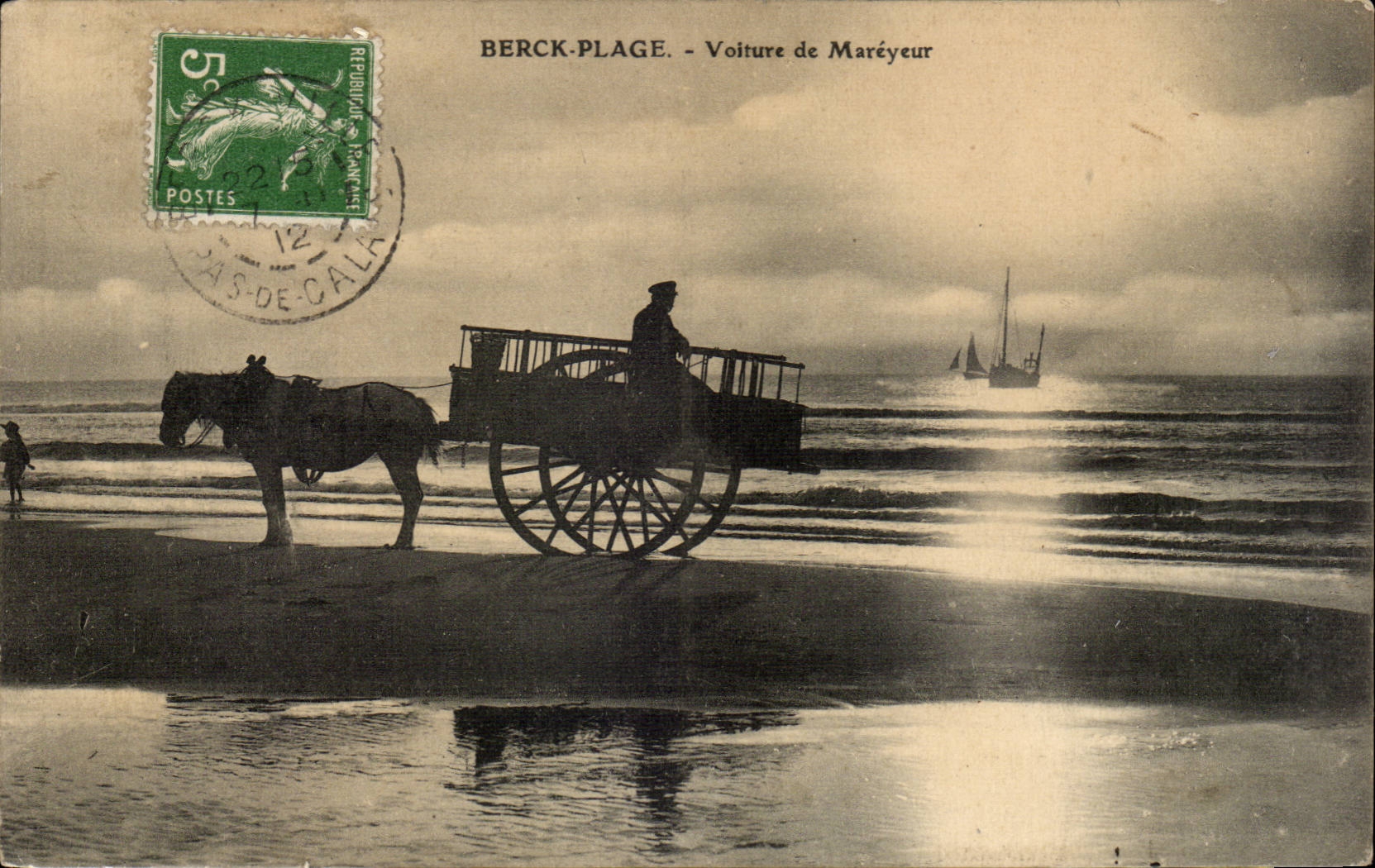 Berck Plage - Voiture de Mareyeur - Cheval - Horse - CPA 
