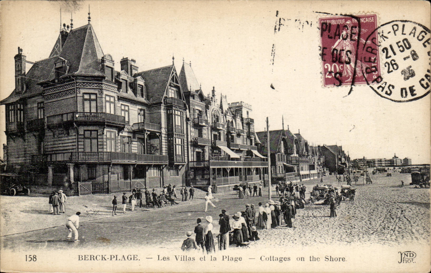 Berck Plage - Les Villas et la Plage - Cottages on the shore - CPA Tennis