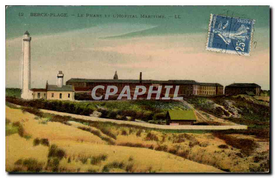 Berck Plage - Le Phare et L'Hopital Maritime - lighthouse - CPA 