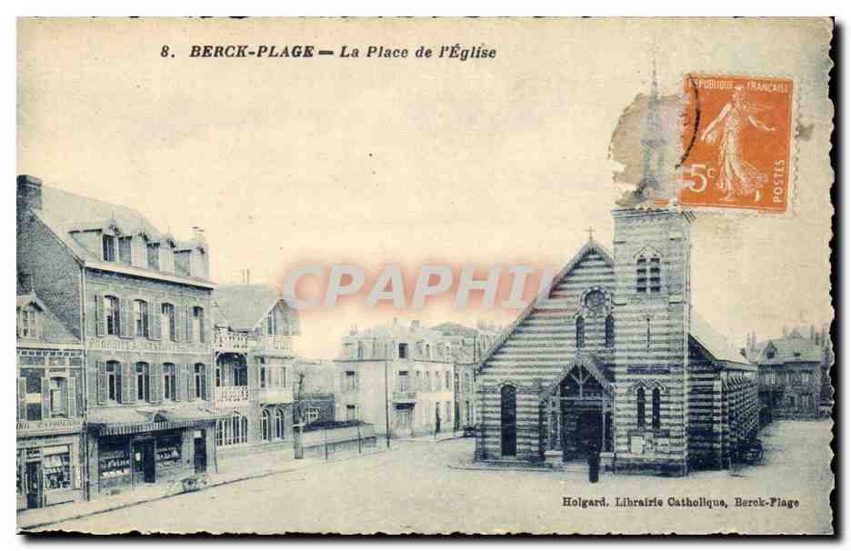 Berck Plage - La Place de l'Eglise - CPA 