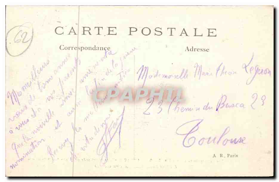 Arras - Apres le bombardement par les Allemands - L'Hotel Saint Vaast - CPa„  — Rückseite