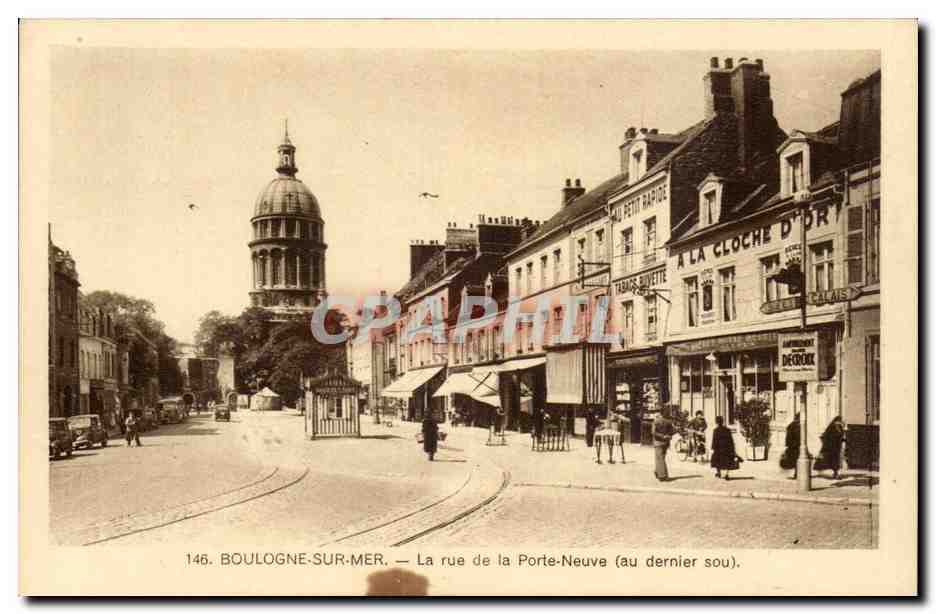 Boulogne-sur-Mer — La rue de la Porte-Neuve (au dernier sou) — éditeur inconnu, n° 146