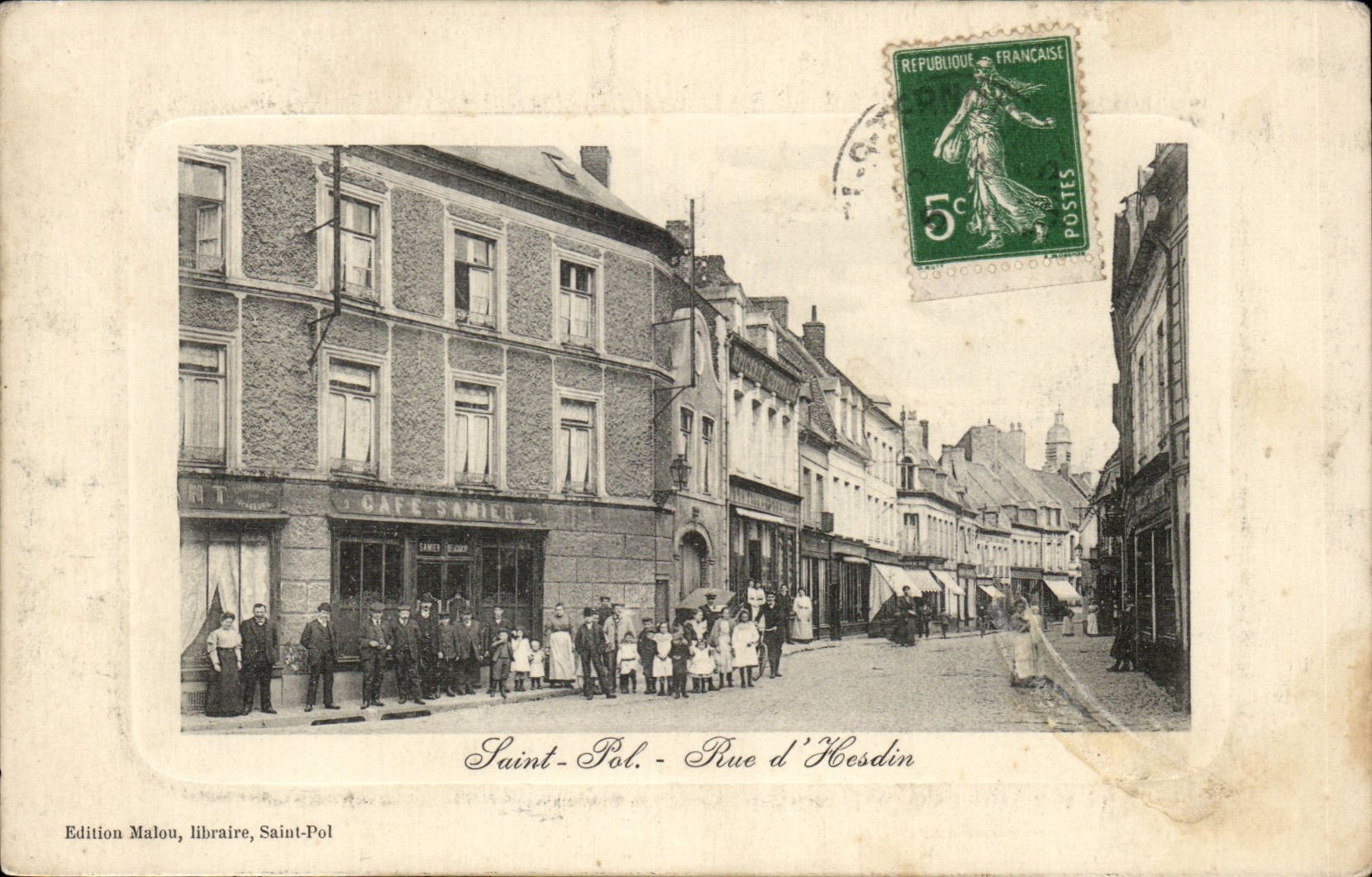 Saint Pol - Rue d'Hesdin - Cafe - CPA
