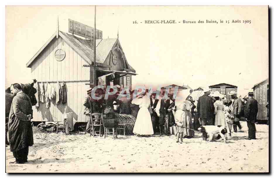 Berck-Plage — Bureau des Bains, le 15 Août 1905 — éditeur CPAPHIL, n° 16