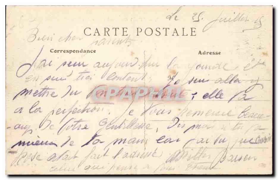 Bully-Grenay (P.-de-C.) — La Poste — A.M. Bethune — Rückseite